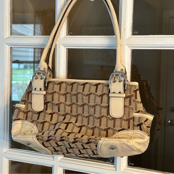 Tignanello Purse Signature Fabric And Leather Satchel - Picture 5 of 11